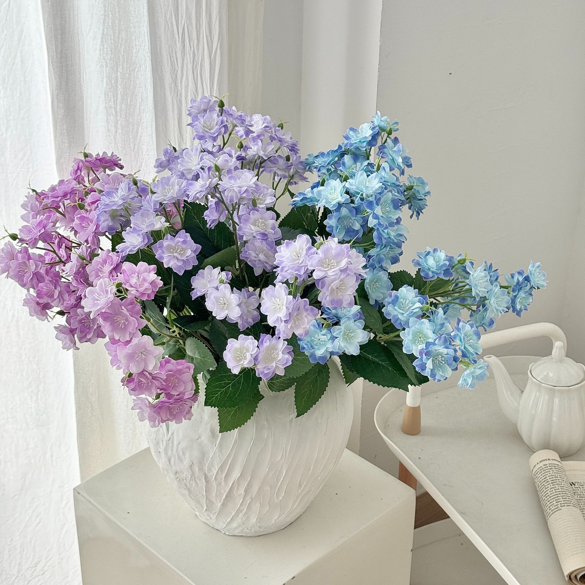 Home Fragrance Jasmine - 1PC Artificial Jasmine Flower Bouquet, Blue