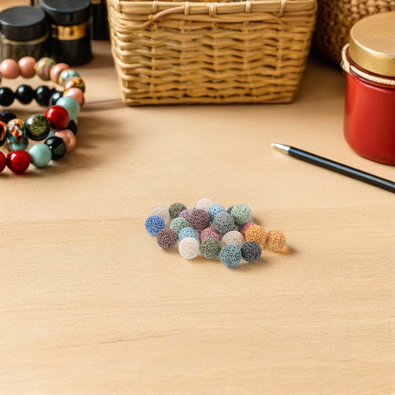 Home Fragrances - 26Pcs Volcanic Rock Aromatherapy Stone Beads