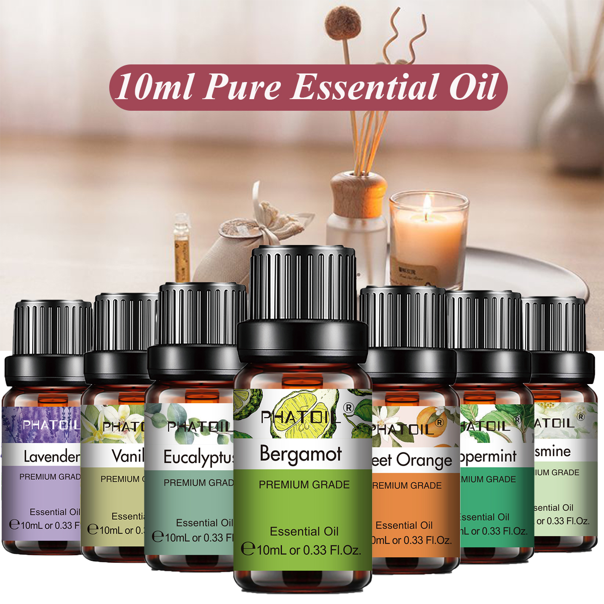 Home Fragrance Bergamot - PHATOIL Natural Plant Essential Oil 10ml