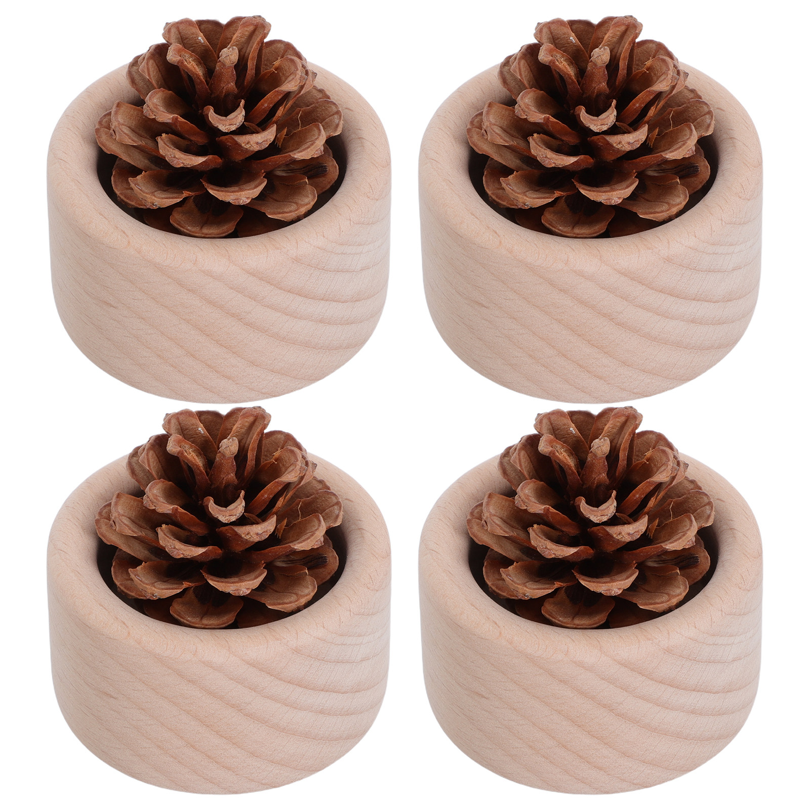 Home Fragrance Diffusers - 4Pcs Wood Grain Mini Essential Oil