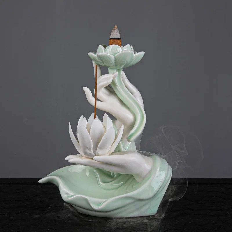 Home Fragrance Bergamot - Newest Celadon Backflow Incense Fountain Antique