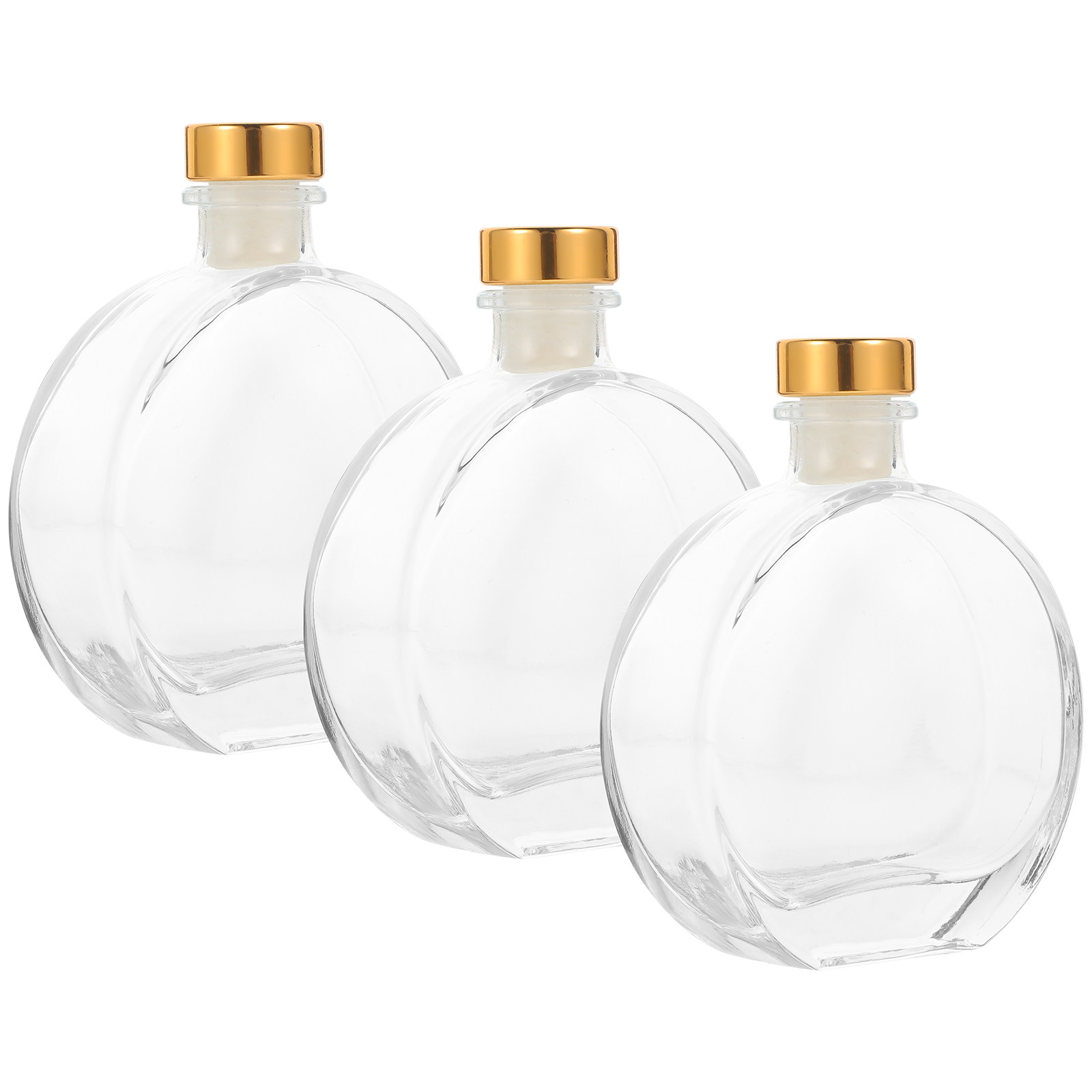 Home Fragrances - 3Pcs Glass Aromatherapy Diffuser Bottles Large