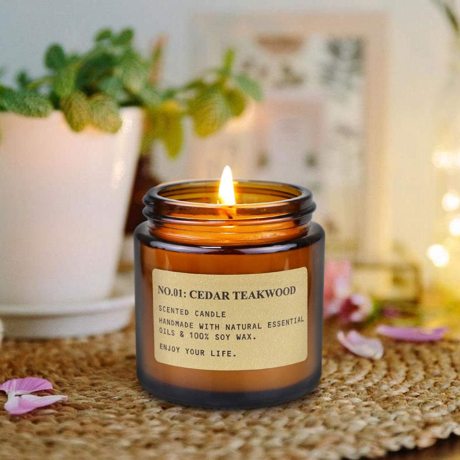 4 Pack Scented Soy Wax Candles - Amber Jar Candle ulasan dan harga