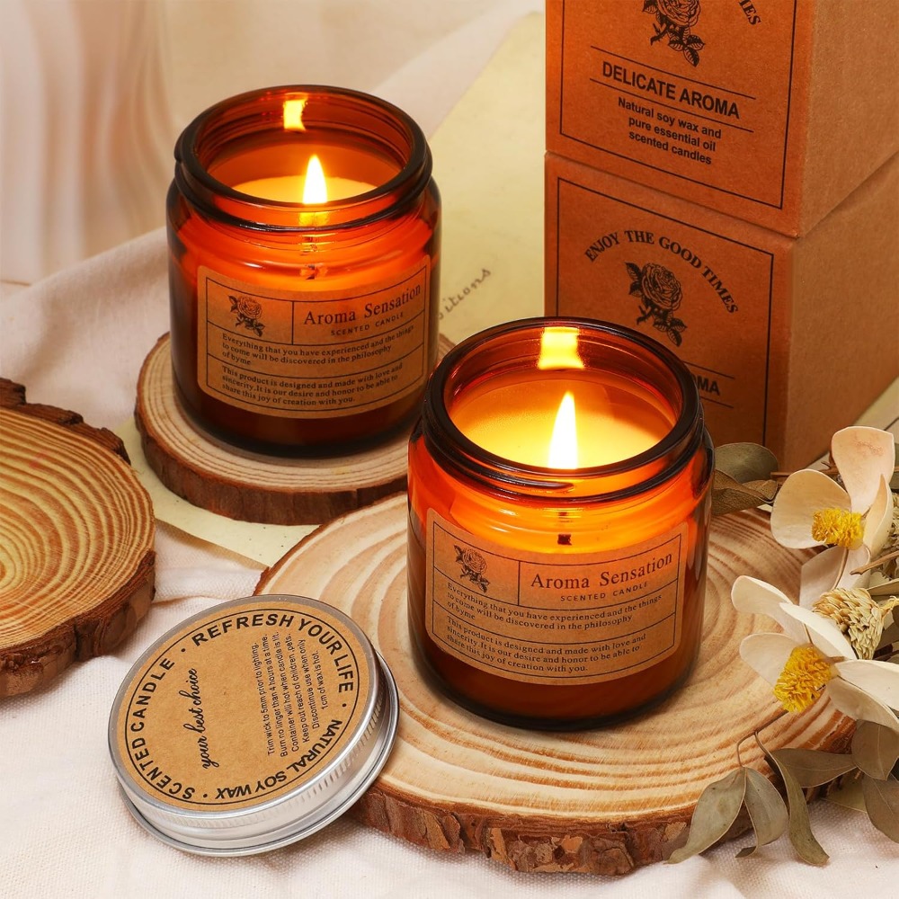 48 Pcs Scented Candles Bulk -  - Amber Jar Candle ulasan dan harga