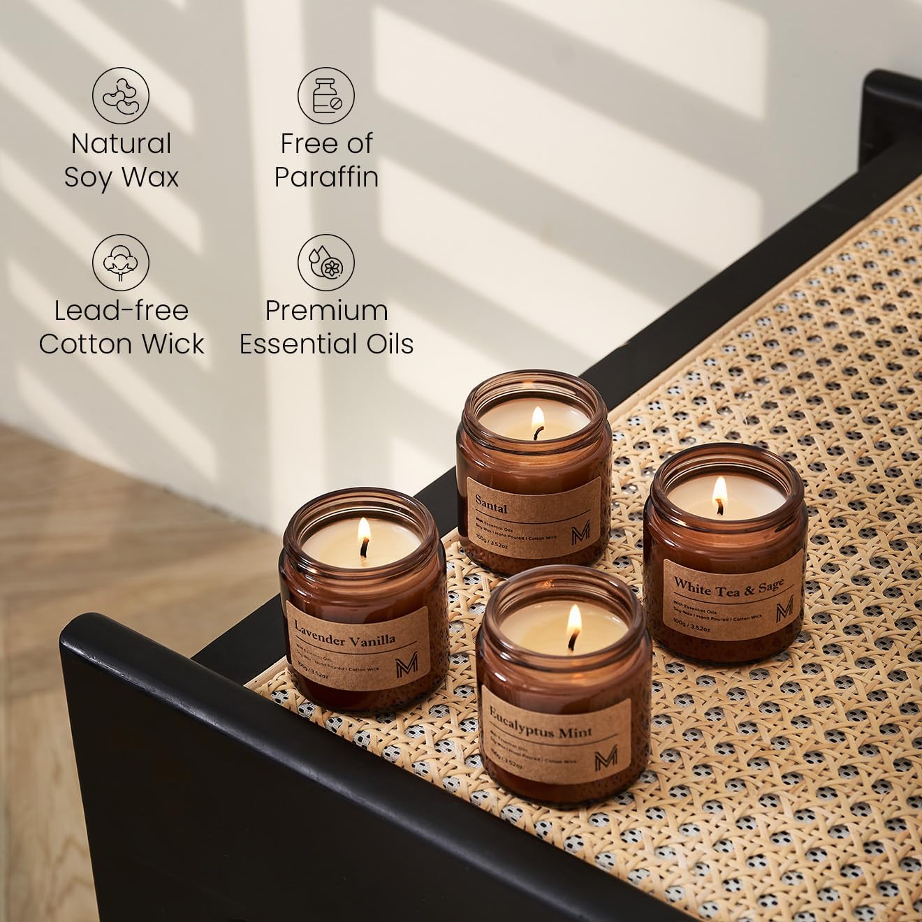 4 Pack Christmas Candle Gift S - Amber Jar Candle ulasan dan harga