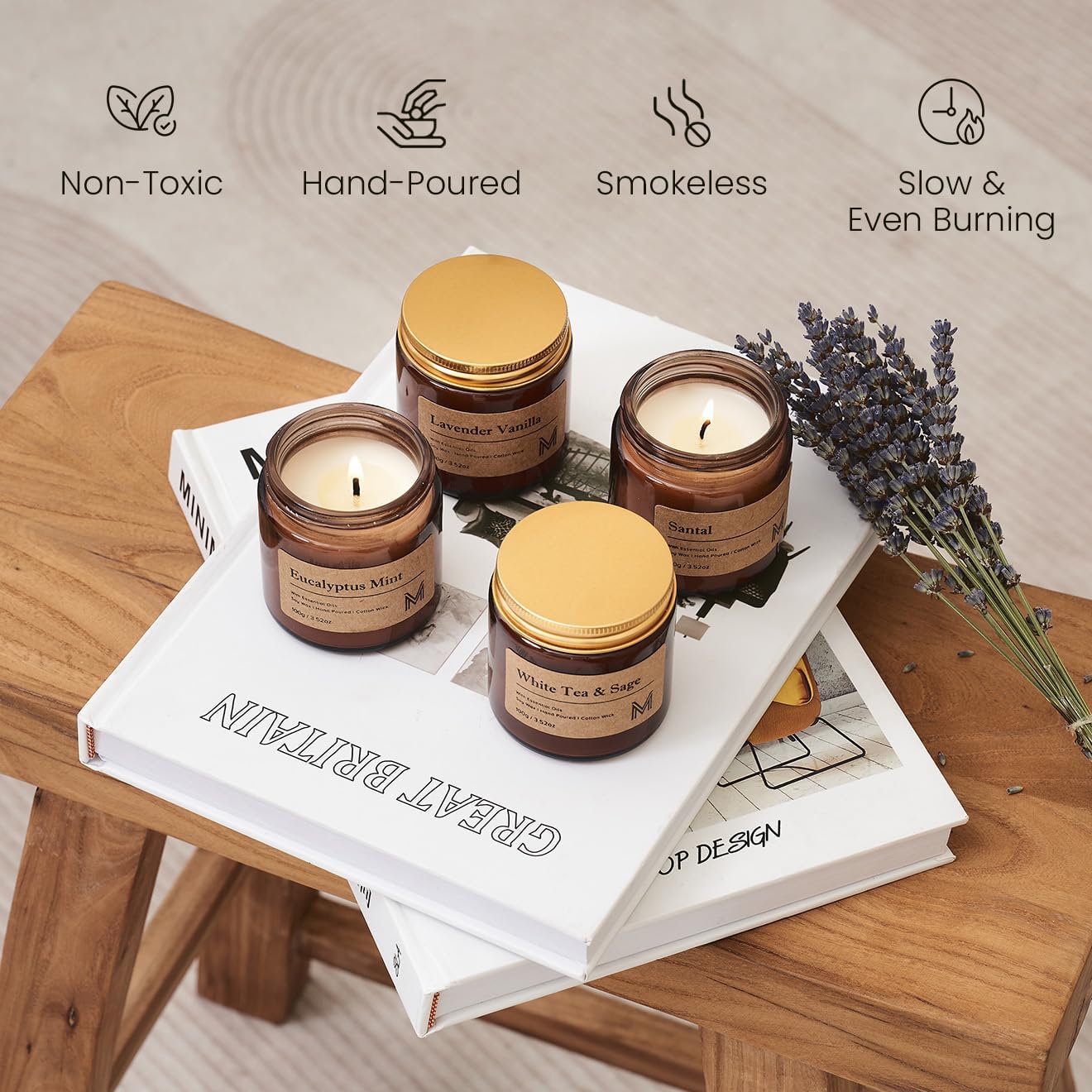 4 Pack Christmas Candle Gift S - Amber Jar Candle ulasan dan harga