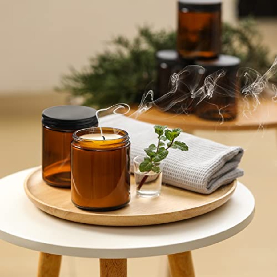 Pack, 8 OZ Thick Amber Candle  - Amber Jar Candle ulasan dan harga