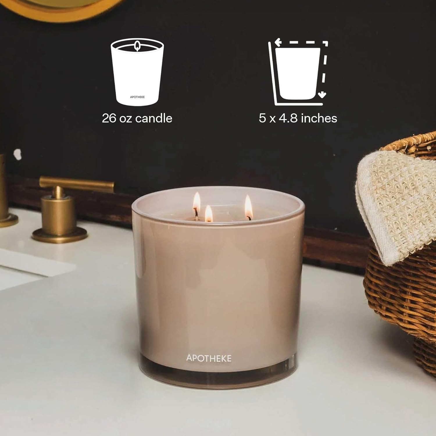 3-Wick Scented Soy Candle, Cha - Amber Jar Candle ulasan dan harga