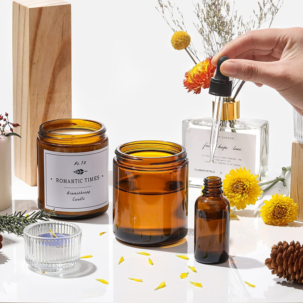 Empty Candle Jars, 8oz Amber G - Amber Jar Candle ulasan dan harga