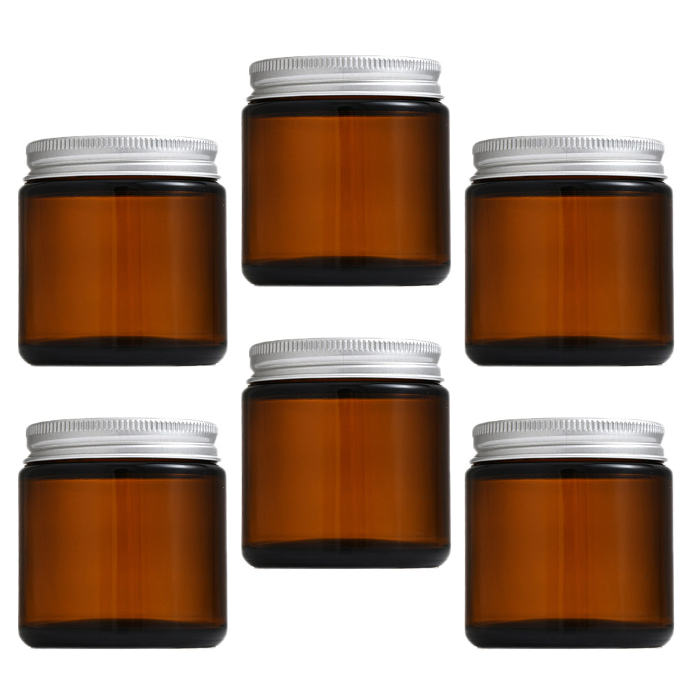 6Pcs Amber Glass Making Jars A - Amber Jar Candle ulasan dan harga