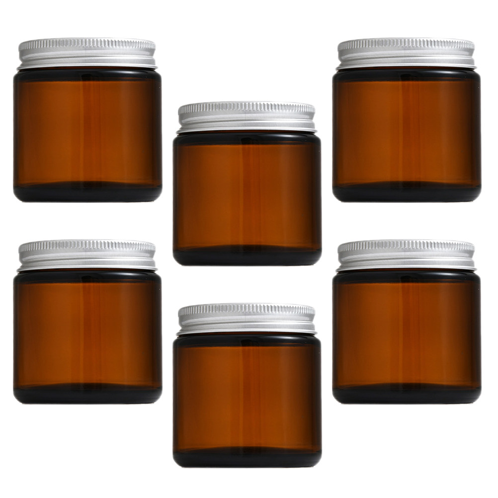 6Pcs Amber Glass Making Jars A - Amber Jar Candle ulasan dan harga