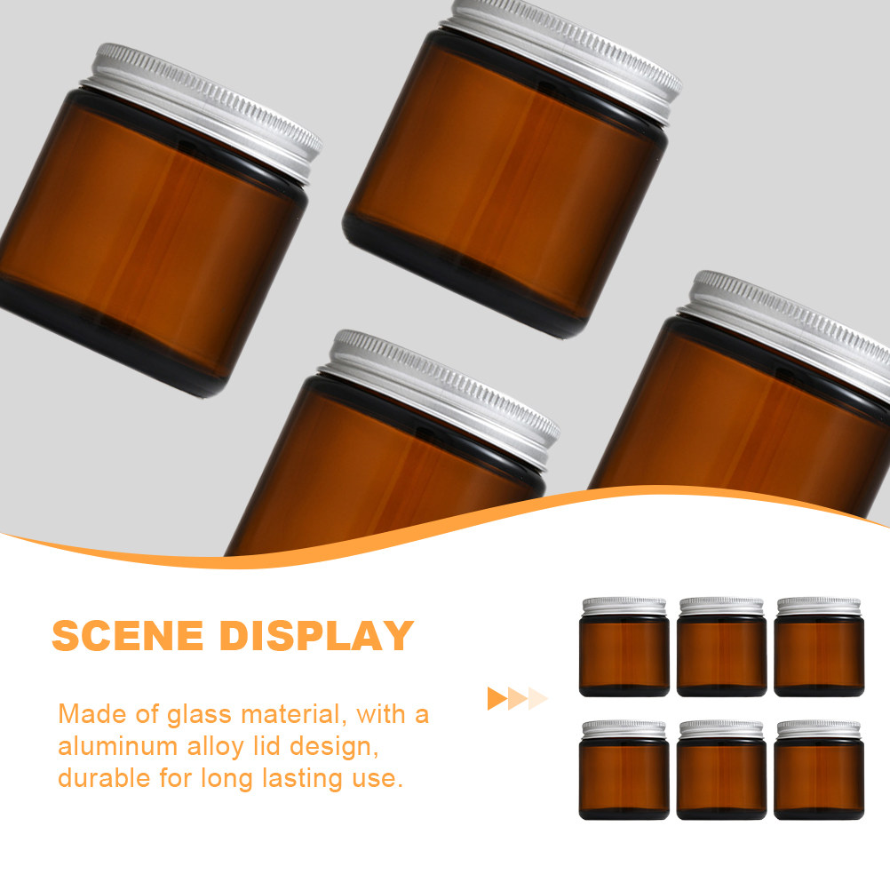6Pcs Amber Glass Making Jars A - Amber Jar Candle ulasan dan harga