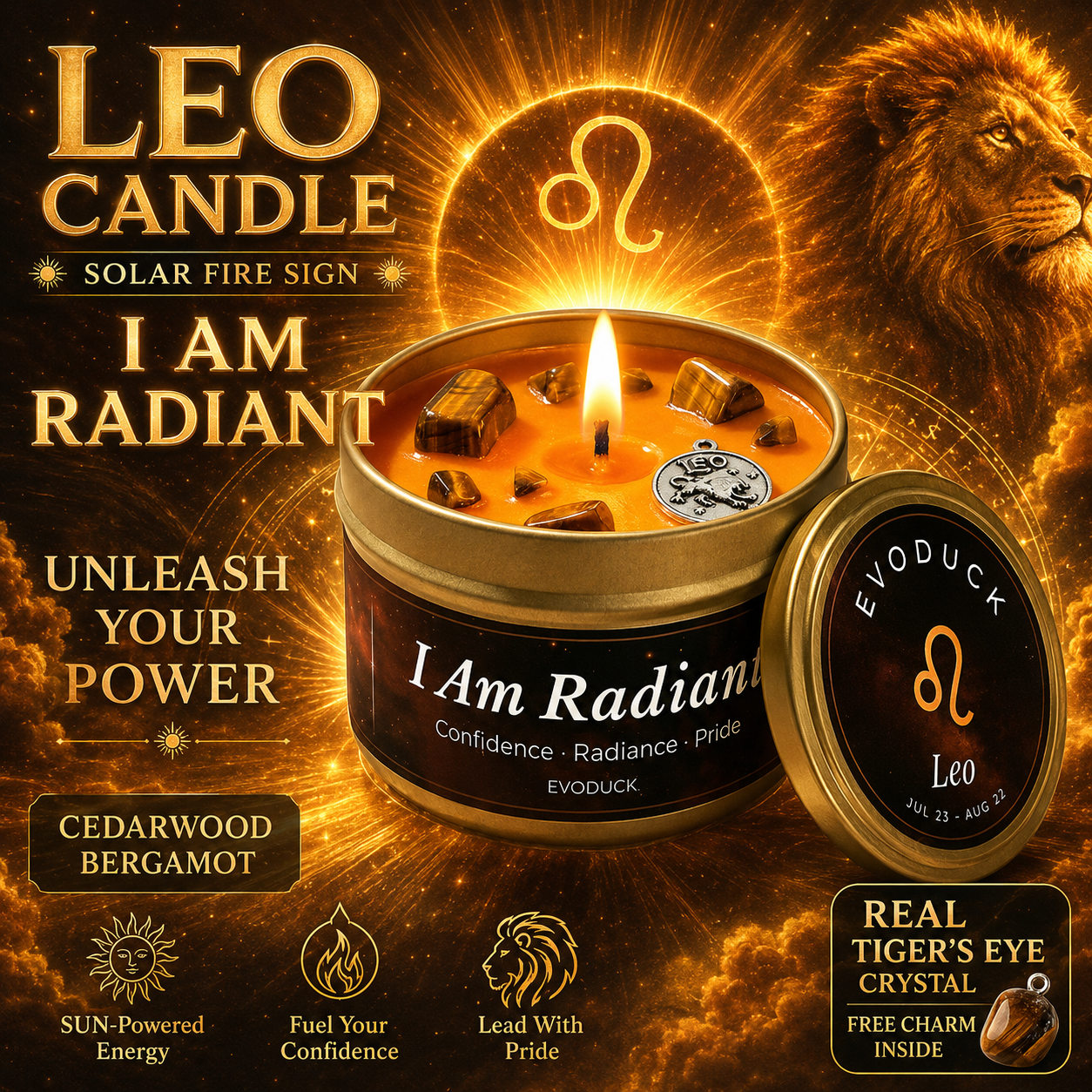 Leo Zodiac Scented Candle, Ced - Home Fragrance Bergamot ulasan dan harga