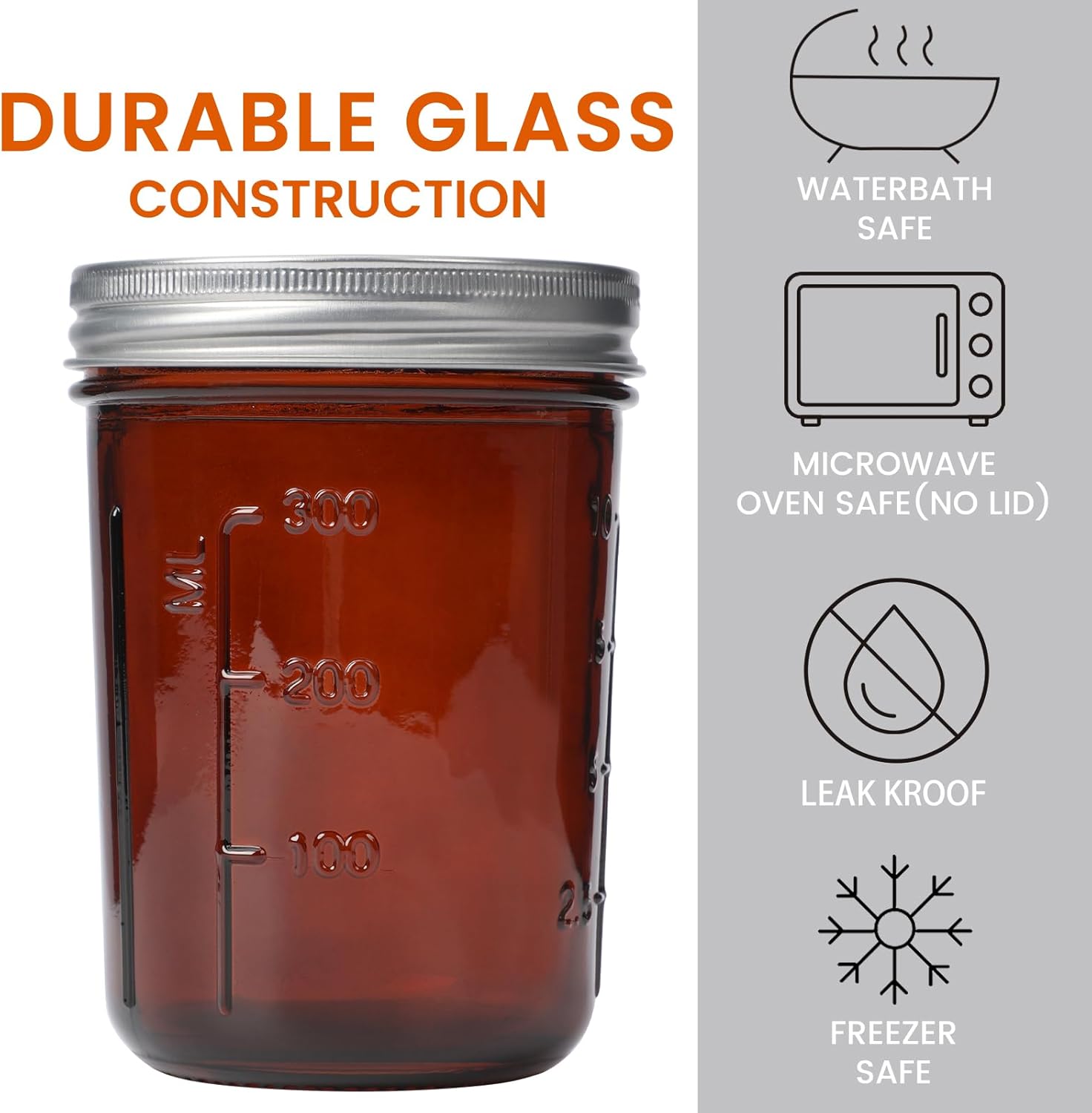 Amber Glass    Jars 16oz - 6 P - Amber Jar Candle ulasan dan harga
