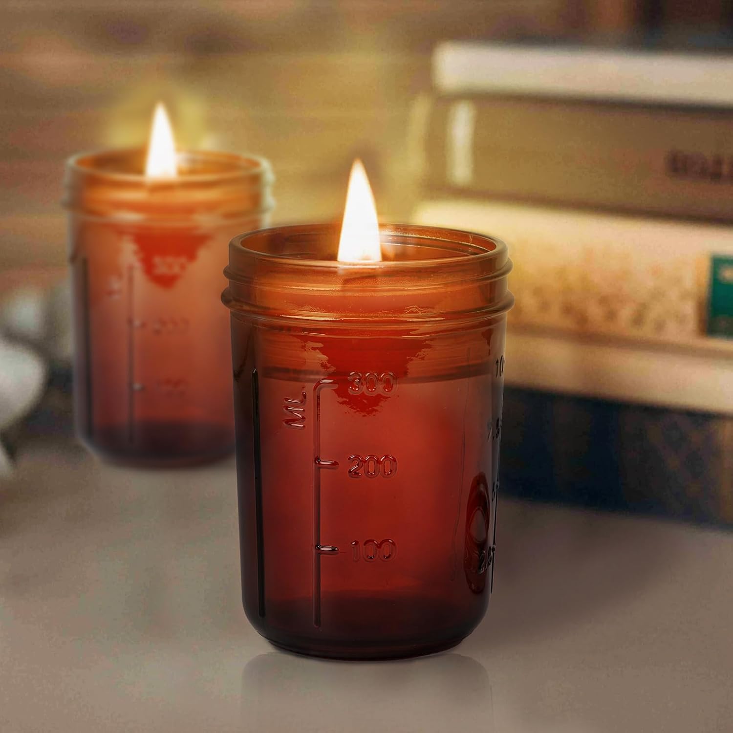 Amber Glass    Jars 16oz - 6 P - Amber Jar Candle ulasan dan harga