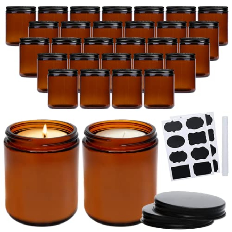 8oz Amber Candle Jars Set of 3 - Amber Jar Candle ulasan dan harga