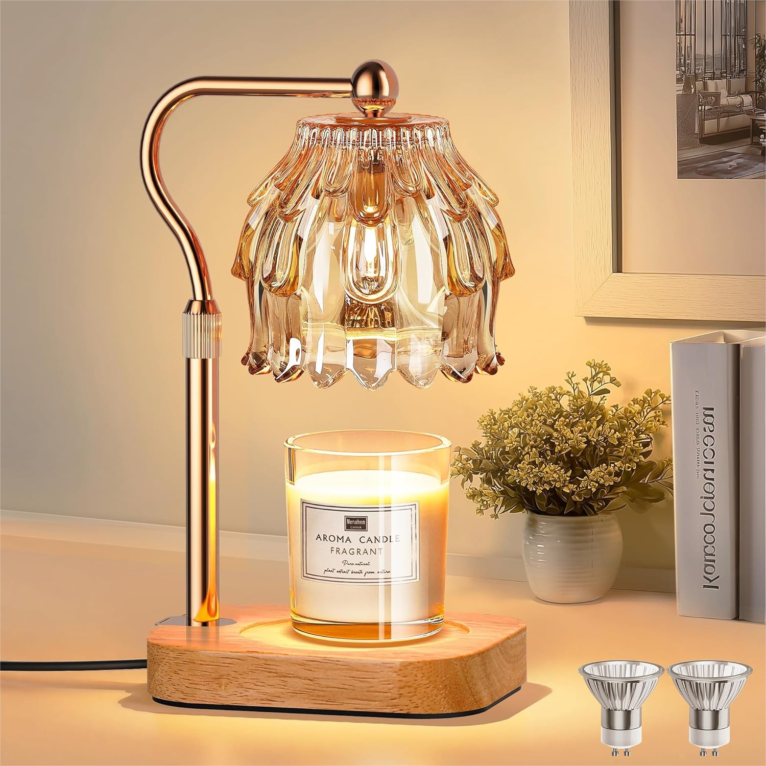 Candle Warmer Lamp with Timer  - Amber Jar Candle ulasan dan harga